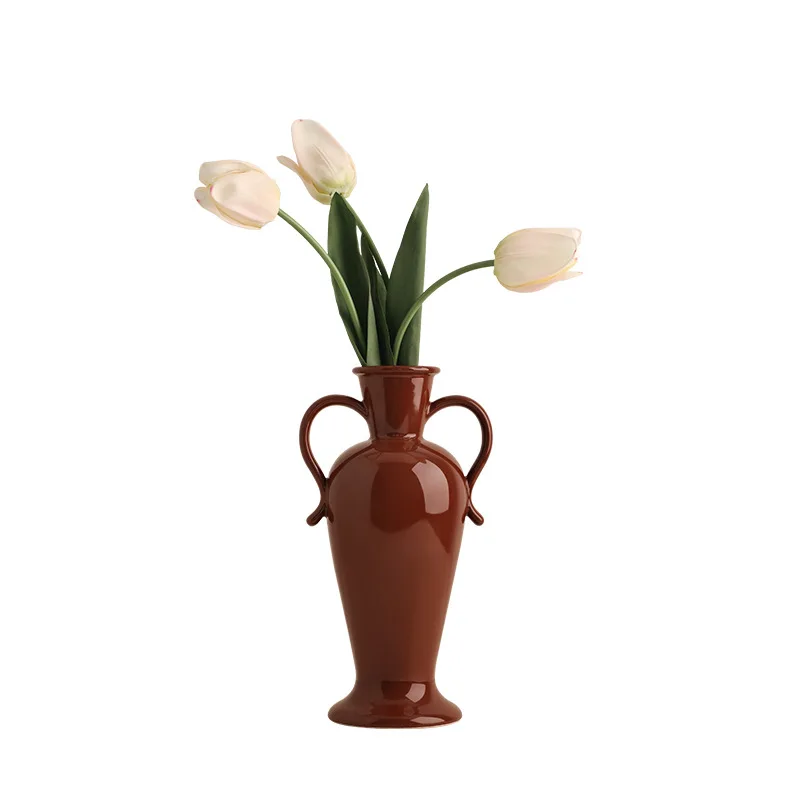 

Jingdezhen simple soft home furnishing binaural ceramic vase ornament porch TV cabinet flower arrangement ornament