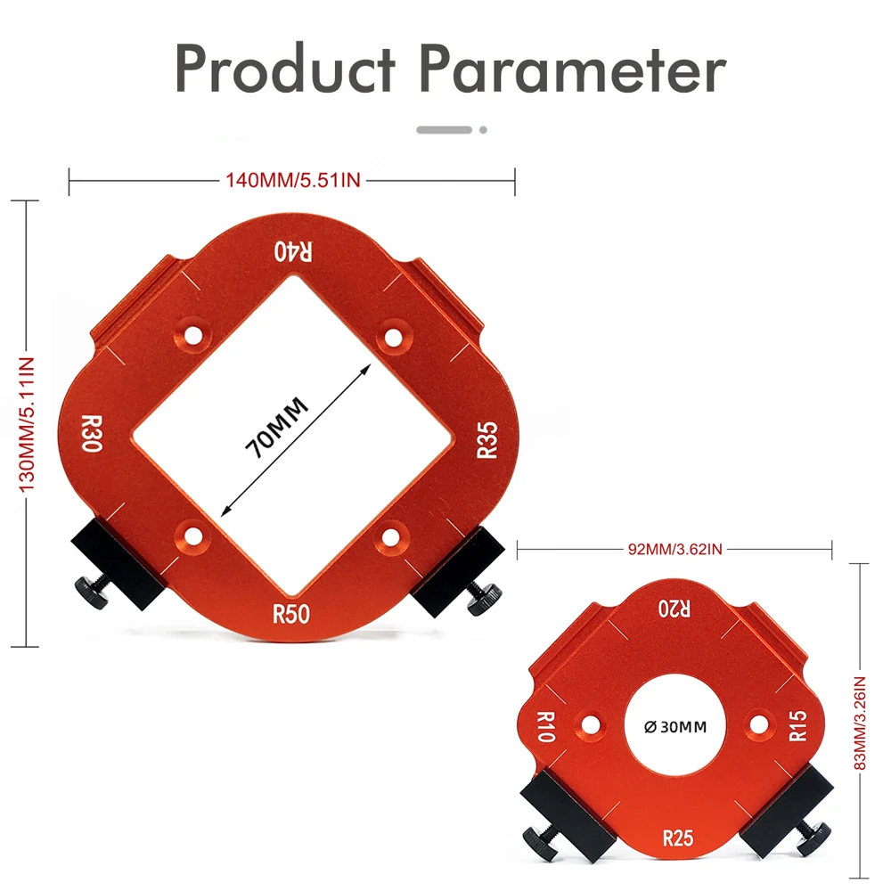 Trimming Machine Cutting Fillet Template R-angle Arc Template for Woodworking Electric Router Slotting Wardrobe Woodboard Tools