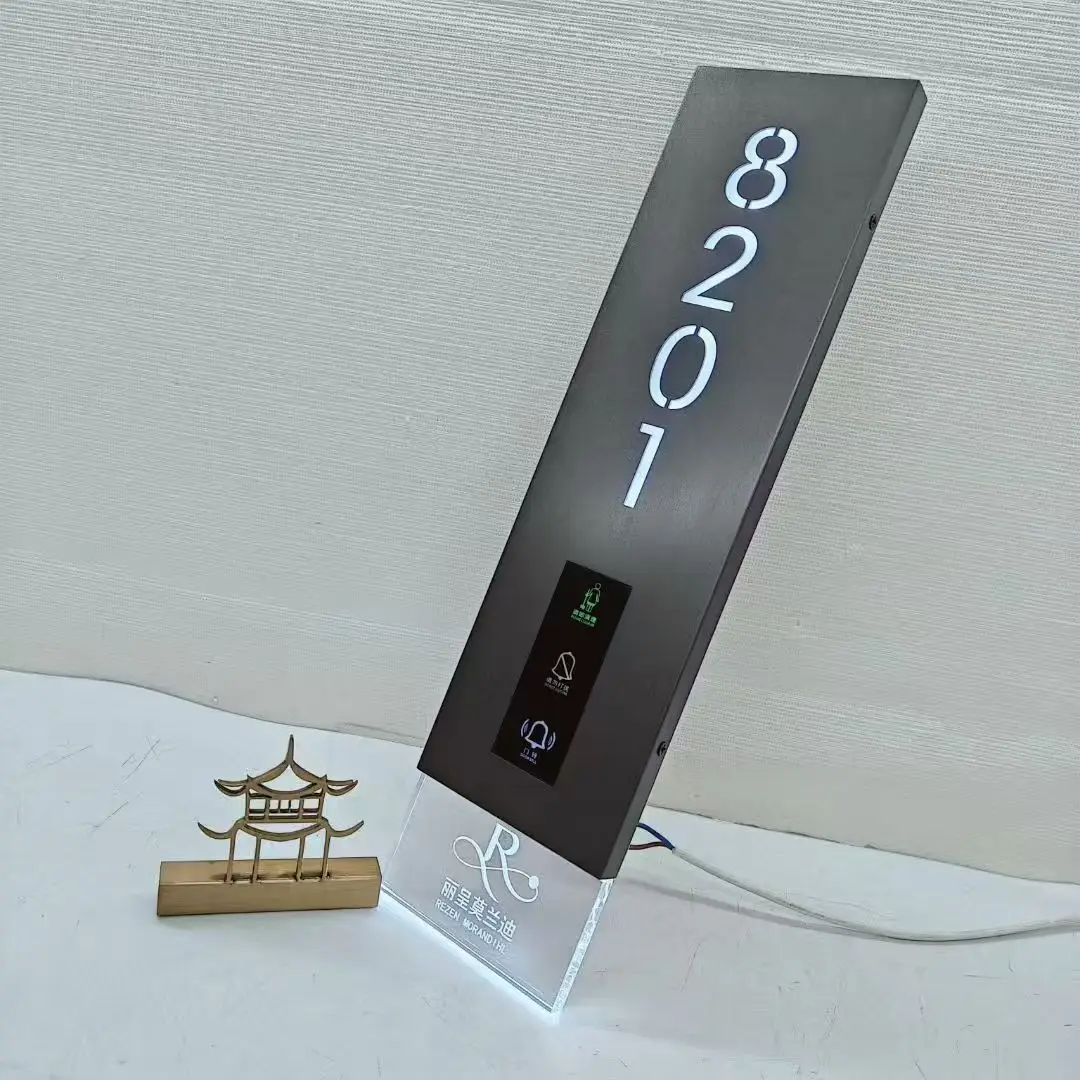 APCITL Verified Custom Wood Modern House Number Sign for Hotel Apartment Office Doors-Illuminated & Durable