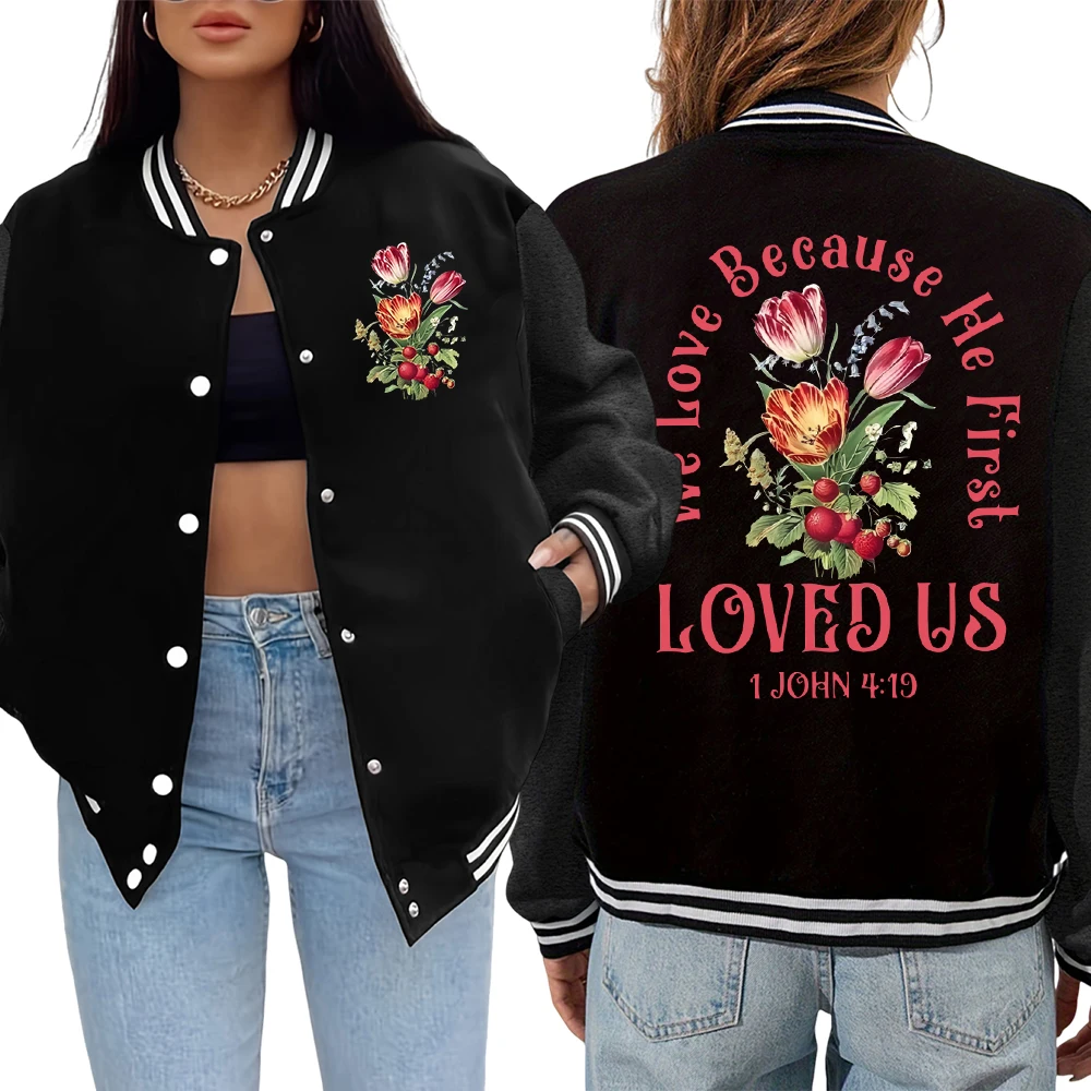 

Loves Us красивые женские куртки с цветочным принтом, осенняя повседневная куртка, мягкая удобная уличная одежда, свободная американская униформа для женщин