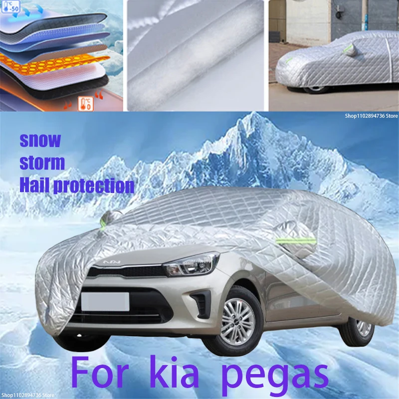 

For kia pegas Outdoor Cotton Thickened Awning For Car Anti Hail Protection Snow Covers Sunshade Waterproof Dustproof