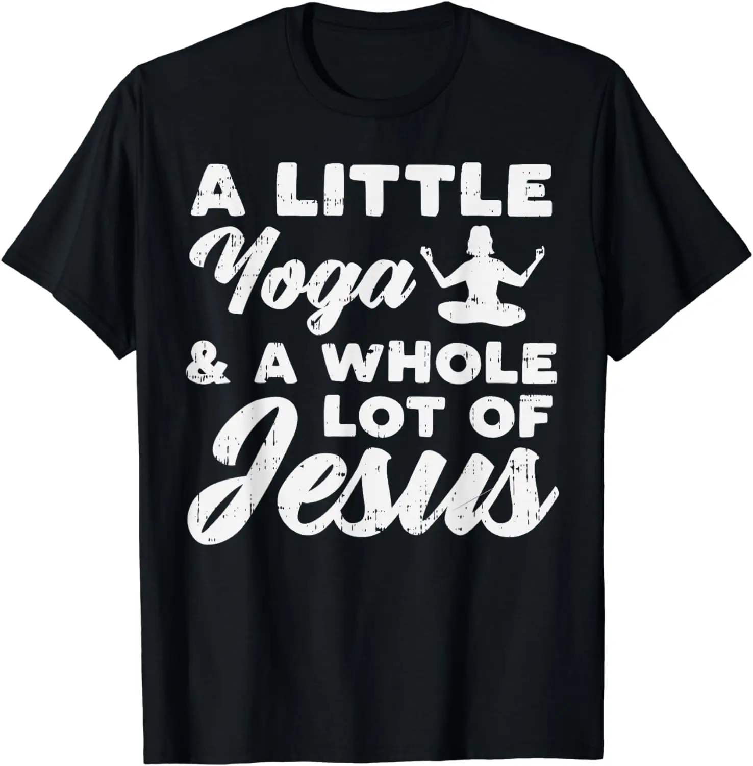 Little Yoga Lot of Jesus Yogi God Meditation Christian Gift T-Shirt Daily Four Seasons Shirt Pure Cotton Breathable Short Sleeve