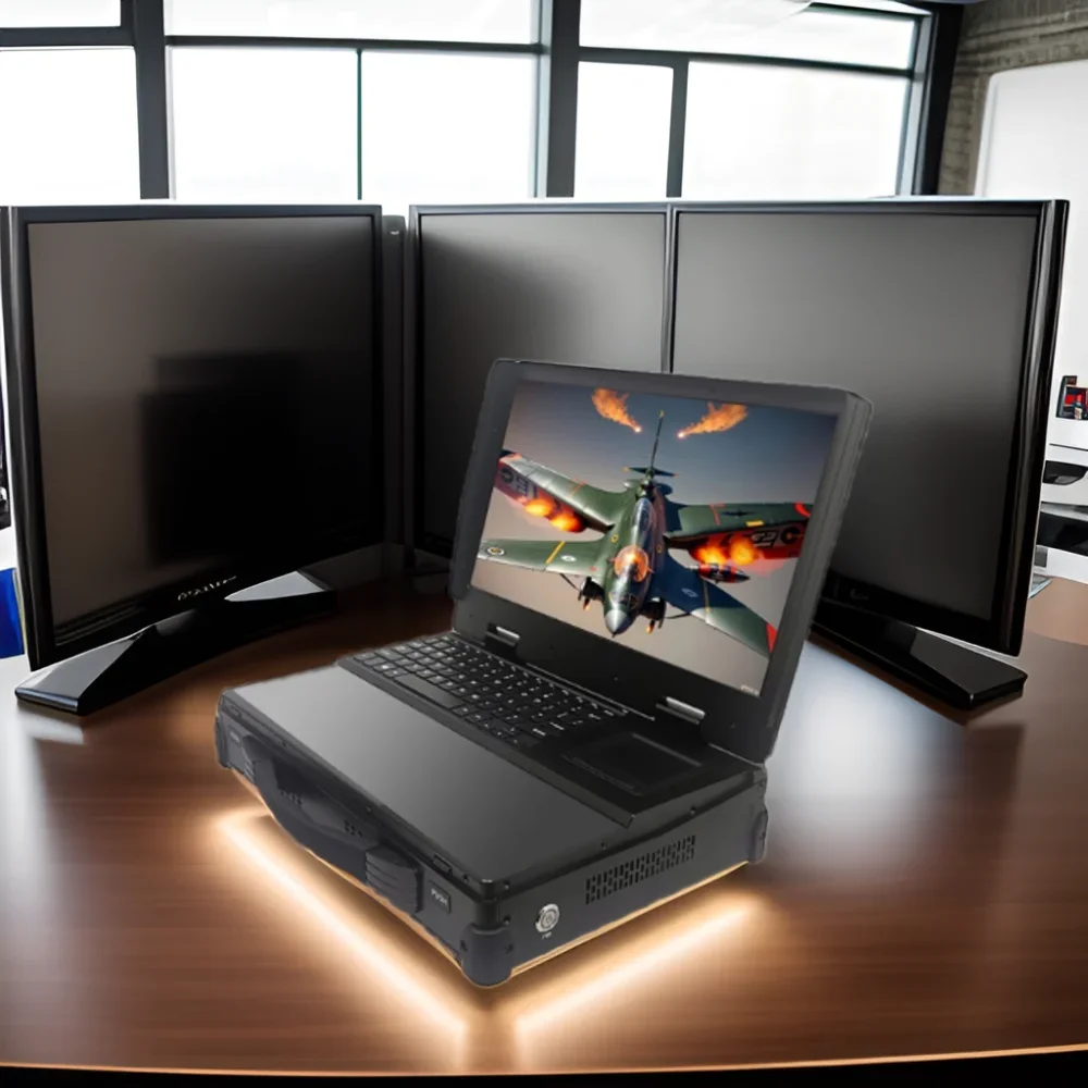 15.6 Inch Portable Industrial Server Computer Aluminum-Magnesium Alloy PC Case DDR4 Memory Enhanced Durability Outdoor Stock