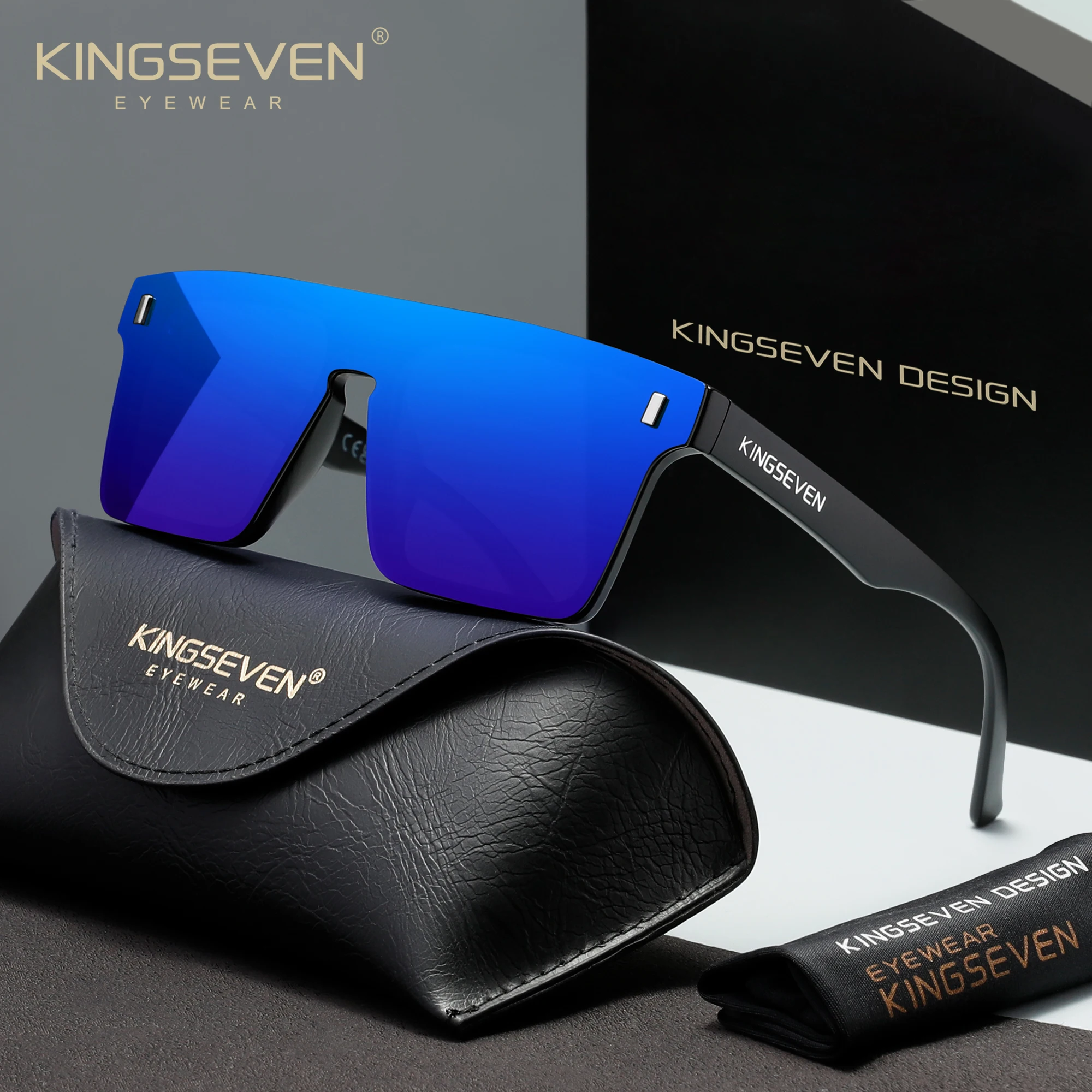 KINGSEVEN Frameless Mirror Sunglasses Polarized Glasses For Men/Women Shades UV400 Driving Eyewear