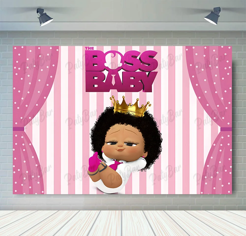 Girl Birthday Decor Pink Little Boss Photography Backdrop Baby Shower Photo Background Red Blue Vinyl Polyester Studios Props