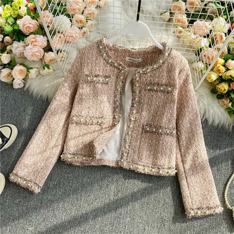 2024 Elegant Set for Women: Autumn Winter New Refined Tweed Coat and Bodycon Skirt Sophisticated Two-piece Spring Outfit Fashion