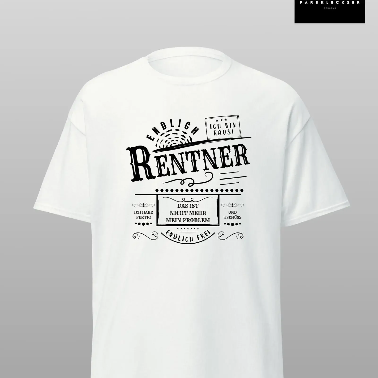 Endlich Rentner Retirement Theme T Shirt Casual  for Retiree Grandpa Colleague Party Farewell Present vintage Washed Breathable
