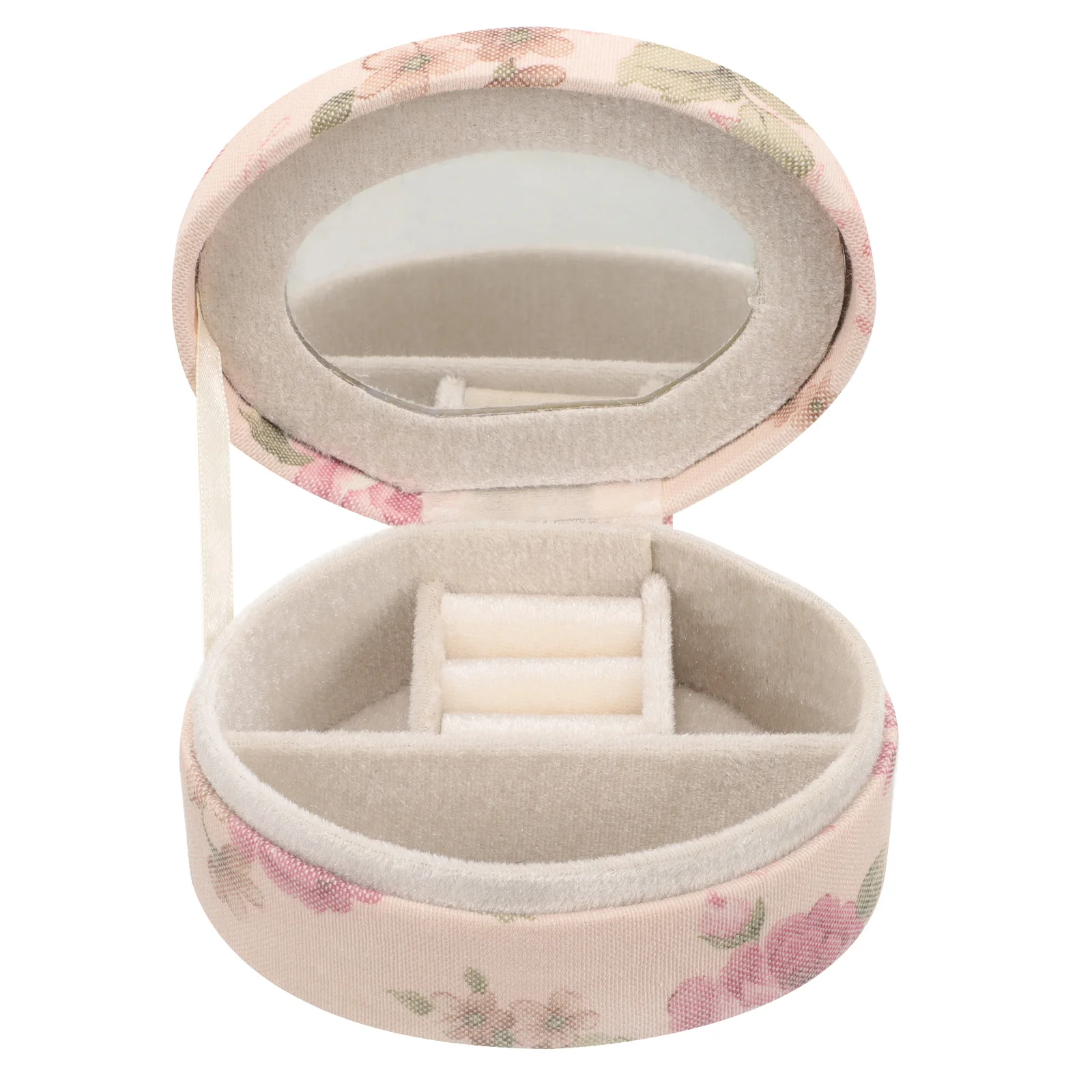 صندوق مجوهرات محمول تصميم زهرة الدانتيل حقيبة تخزين المجوهرات للأقراط والقلائد منظم السفر بصمة الصفر