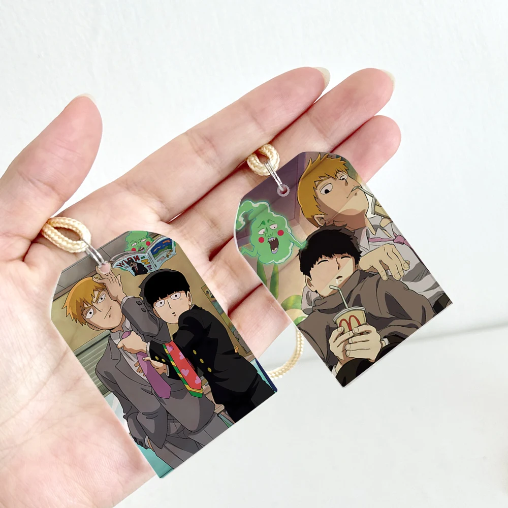 Anime Reigen Arataka Mobu Saiko Hyaku Mob Psycho 100 Kageyama Shigeo Cosplay Crystal Amulet Pendant Keychain Omamori Xmas Gift