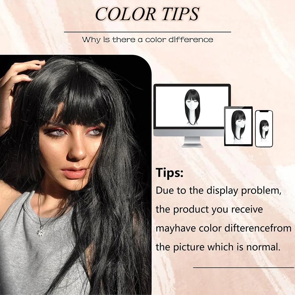 [كتلة شعر مستعار مستقيمة 22 بوصة] كتلة شعر مستعار صناعية مستقيمة أنيقة للنساء مقاس 22 بوصة، ألياف تتحمل درجات الحرارة العالية، بني فاتح إلى أسود