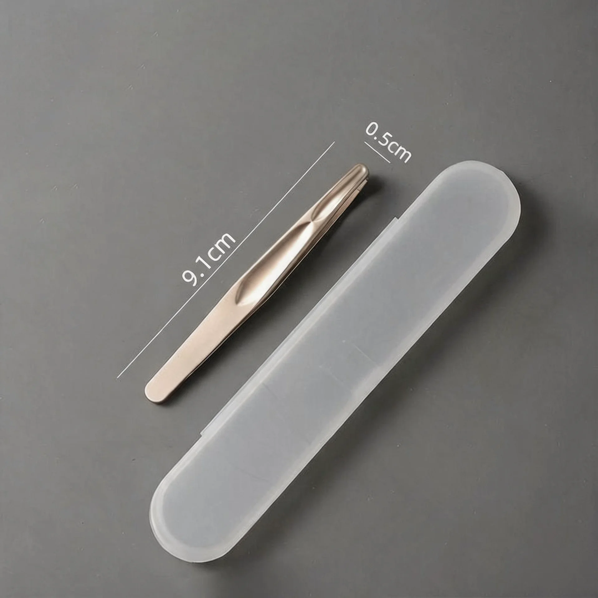 1PC Premium Round-Tip Tweezers for Eyebrow & Facial Hair Removal, Seamless Closure Precision Tweezers for Short Hair & Beard