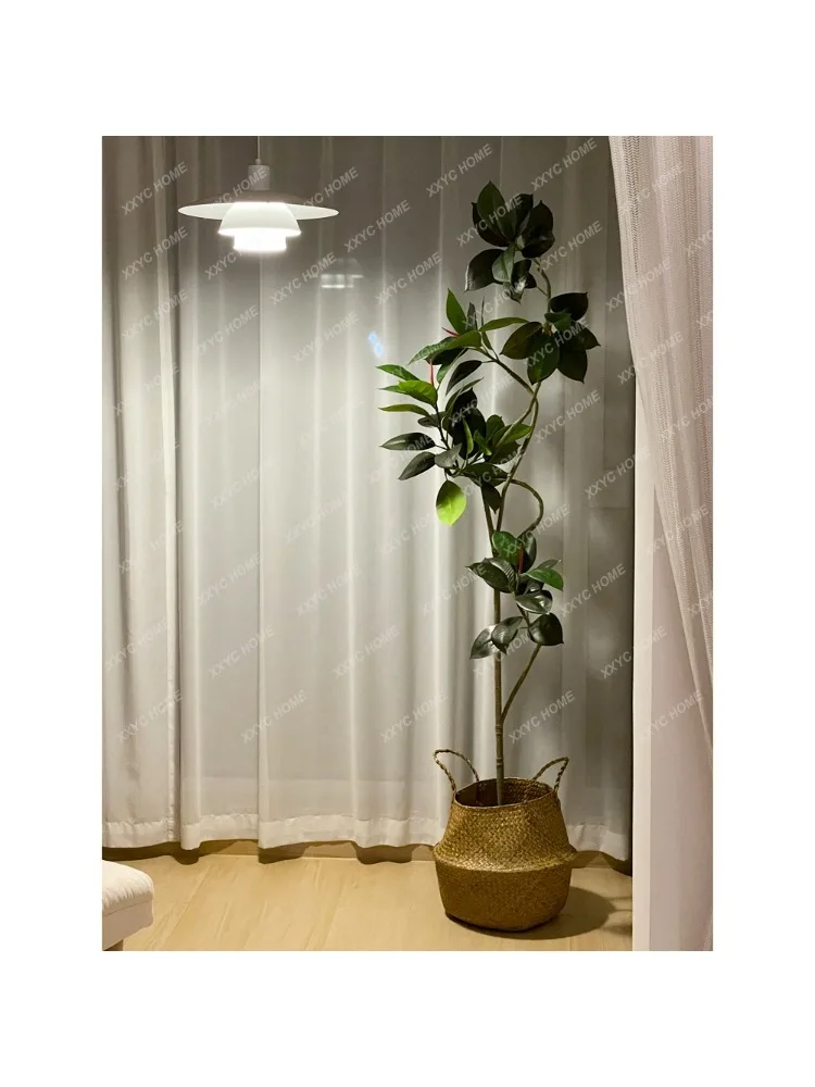 Artificial Green Plant Rubber Tree Indoor Living Room Large Floor Bonsai