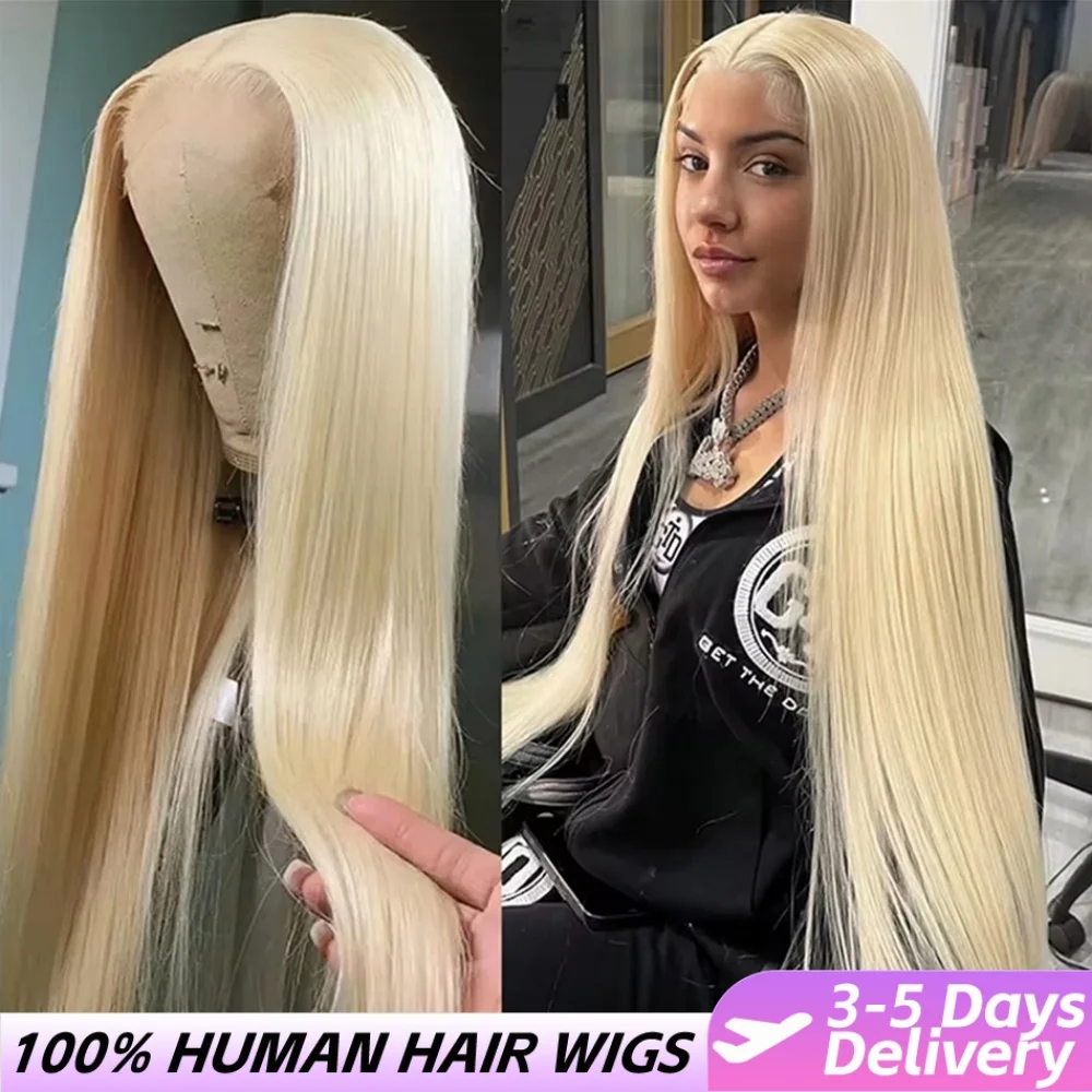 250 الكثافة شقراء مستقيم 613 Hd الدانتيل الباروكة الأمامية 13X6 13X4 الدانتيل الشفاف الجبهة البرازيلي مستقيم 100% خصلات الشعر المستعار الإنسان #1