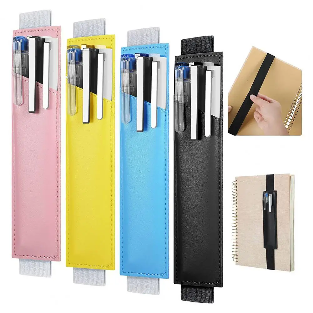 Pen Sleeve Tablet Multifunctional Faux Leather Elastic Band Notebook Tablet Touch Stylus Pouch Bag School Supplies