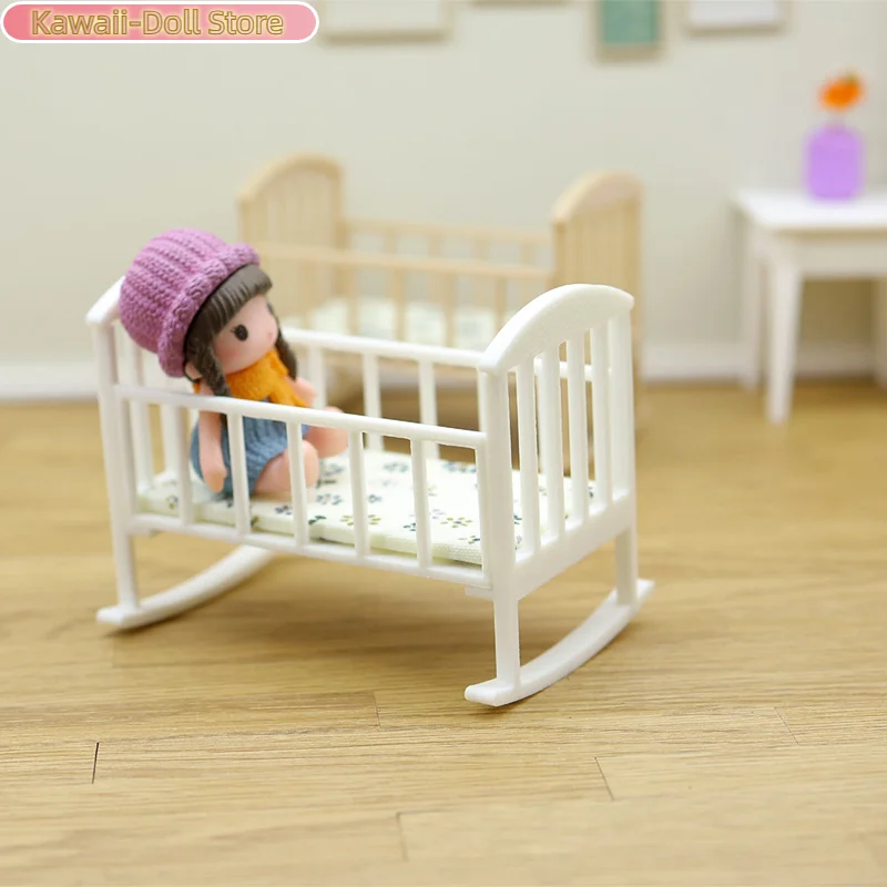 1/12 кукольный домик, мини-колыбель, детская кровать, модель-качалка, кукольный домик, имитация мебели, украшение, аксессуары для кукольного дома, игровая игрушка