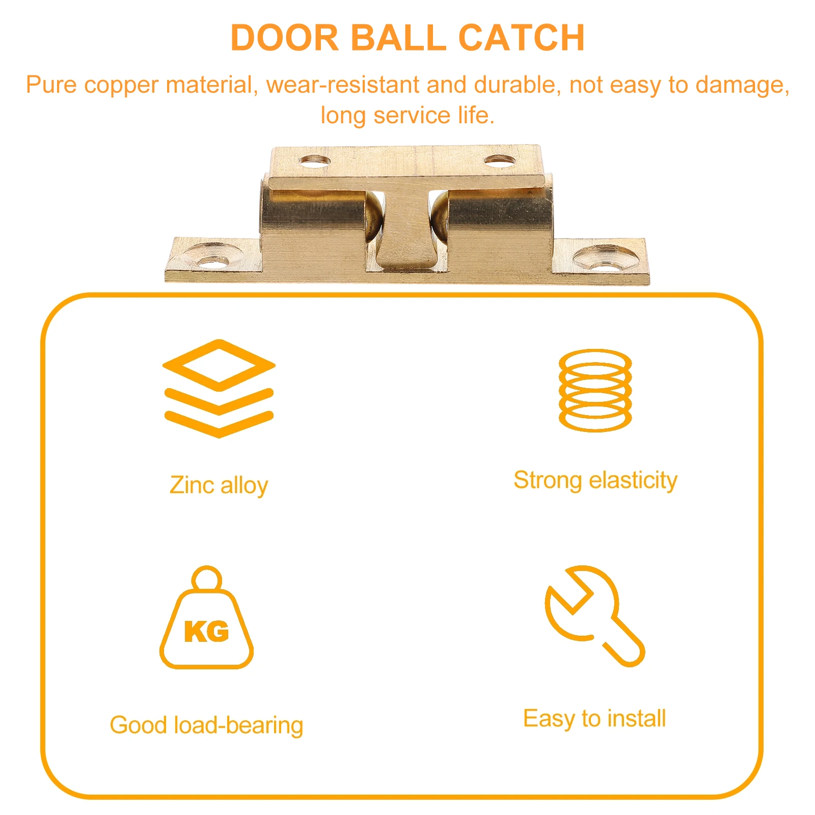 

1 set Copper Bead Lock Cabinet Door Catch High Quality Durable Easy Install Adjustable Closet Accessory Safe Smooth Operation