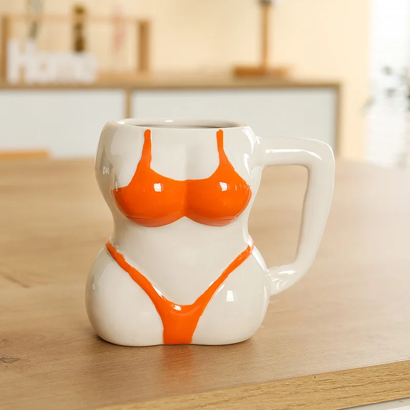 380ML European Bikini Ceramic Cups Creative Body Art Mug Office Milk Coffee Cup Living Room Coffee Table Decoration Accessories