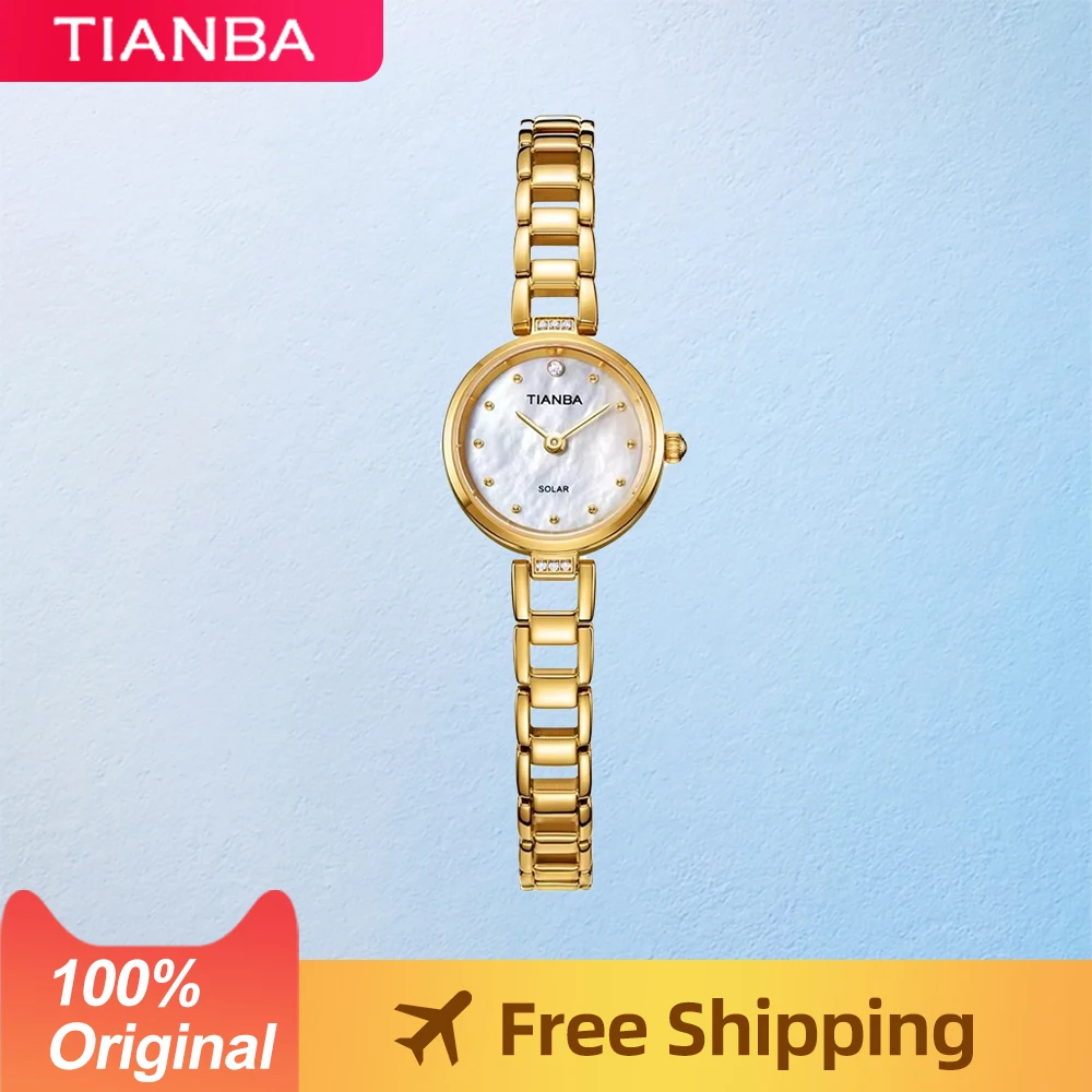 TIANBA Original Eco-Drive watch female waterproof  watch mini small dial ladies wristwatch simple TL9012