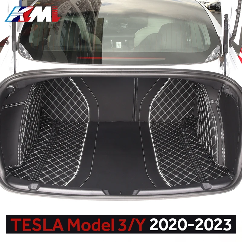 

Custom For Tesla Model 3 Model Y 2023 2022 2021 2020 Cargo Mat Cargo Liners Trunk Mats Leather PVC Car Styling Accessories