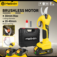 MELLWIN 30mm Brushless Electric Pruning Shears Cordless Fruit Tree Branches Cutter Garden Scissors For Makita 18V Battery Pin