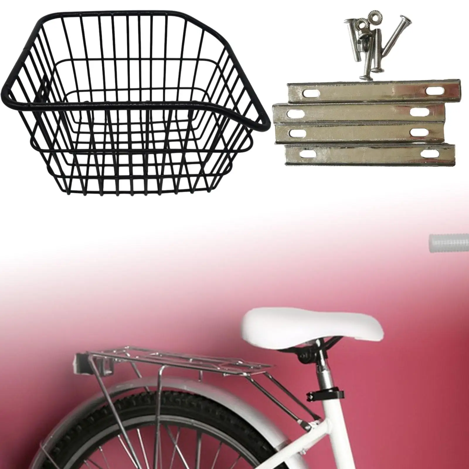Rear Bike Basket Bike Luggage Rack Basket Mountain Bike Storage Basket for Outdoor