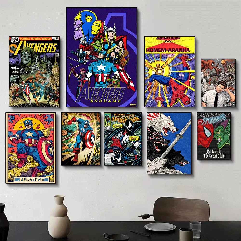 Avengers Doctor Doom Vintage Comic Cover Leinwand Wandkunstdruck Poster Ungerahmtes Leinwandgemälde Wohnzimmer Schlafzimmer Wanddekoration – Detail 3