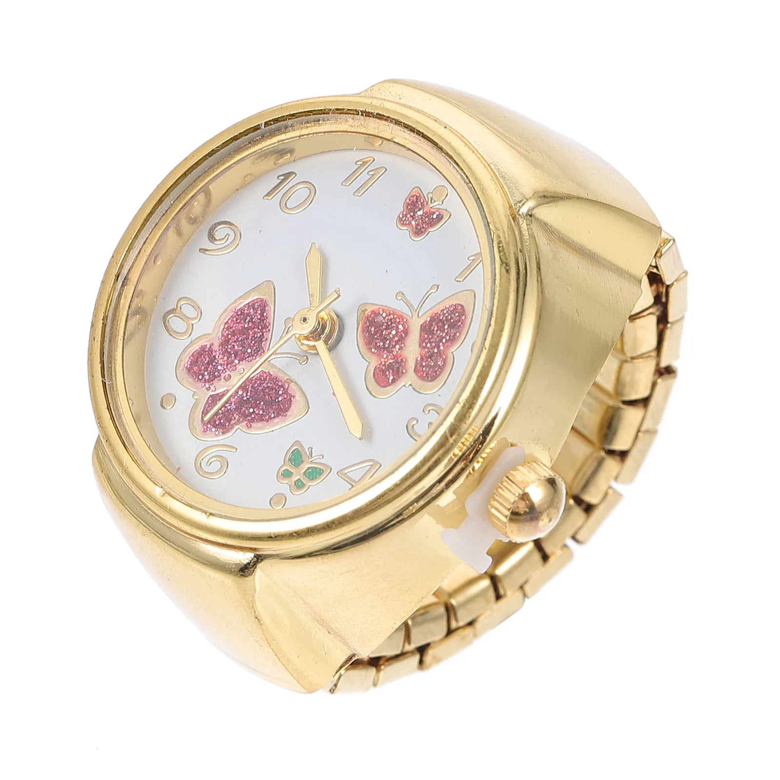 

Butterfly Flying Disc Ring Practical Decoration Watch Bracelet Creative Gift Finger Watches Metal