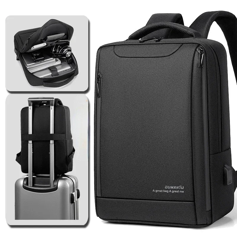 Mochila expansível de viagem de computador para homens, grande capacidade, 16 polegadas laptop, impermeável, negócios, bolsa de escola, usb