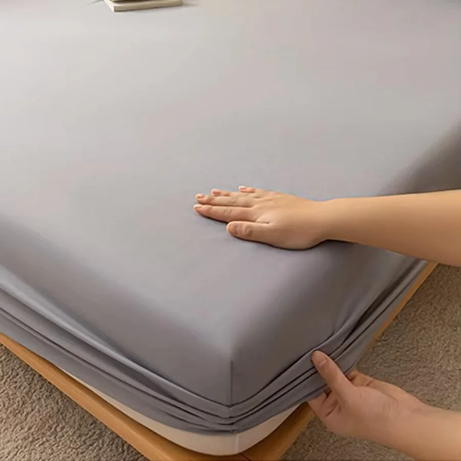 ملاءة مصقولة مع جيب عميق (بدون كيس وسادة)، واقي مرتبة سرير ناعم ومريح، لغرفة النوم وغرفة الضيوف