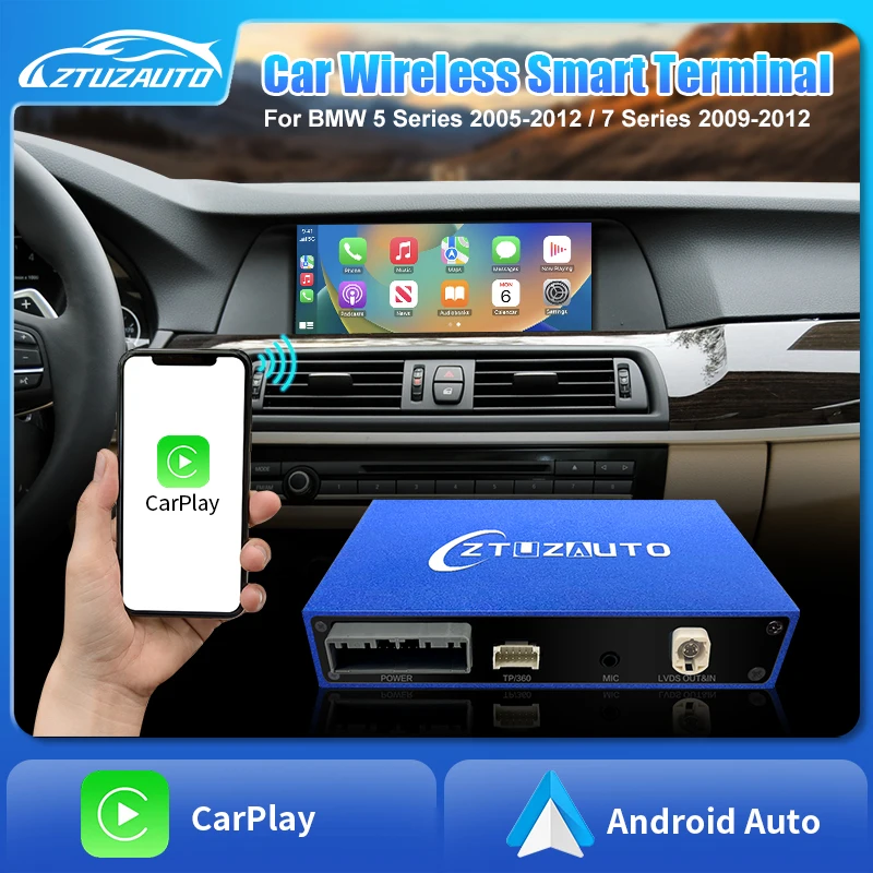 Bezprzewodowy CarPlay do BMW serii 5 7 F10 F11 F07 GT F01 F02 F03 F04 2005-2012, z funkcją Android Mirror Link AirPlay Car Play