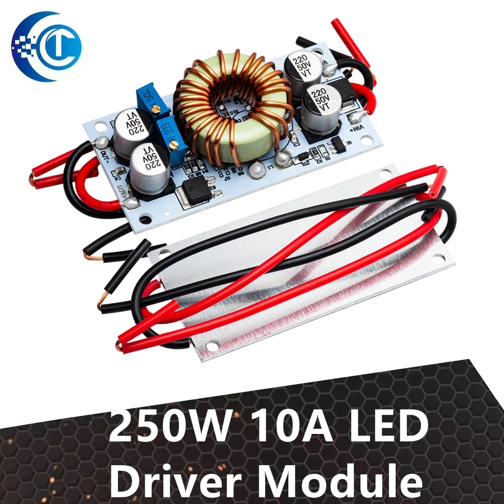 DC - DC Boost Converter: Módulo de fonte de alimentação móvel de corrente constante, 250W 10A para driver de LED - Módulo Step-Up não isolado