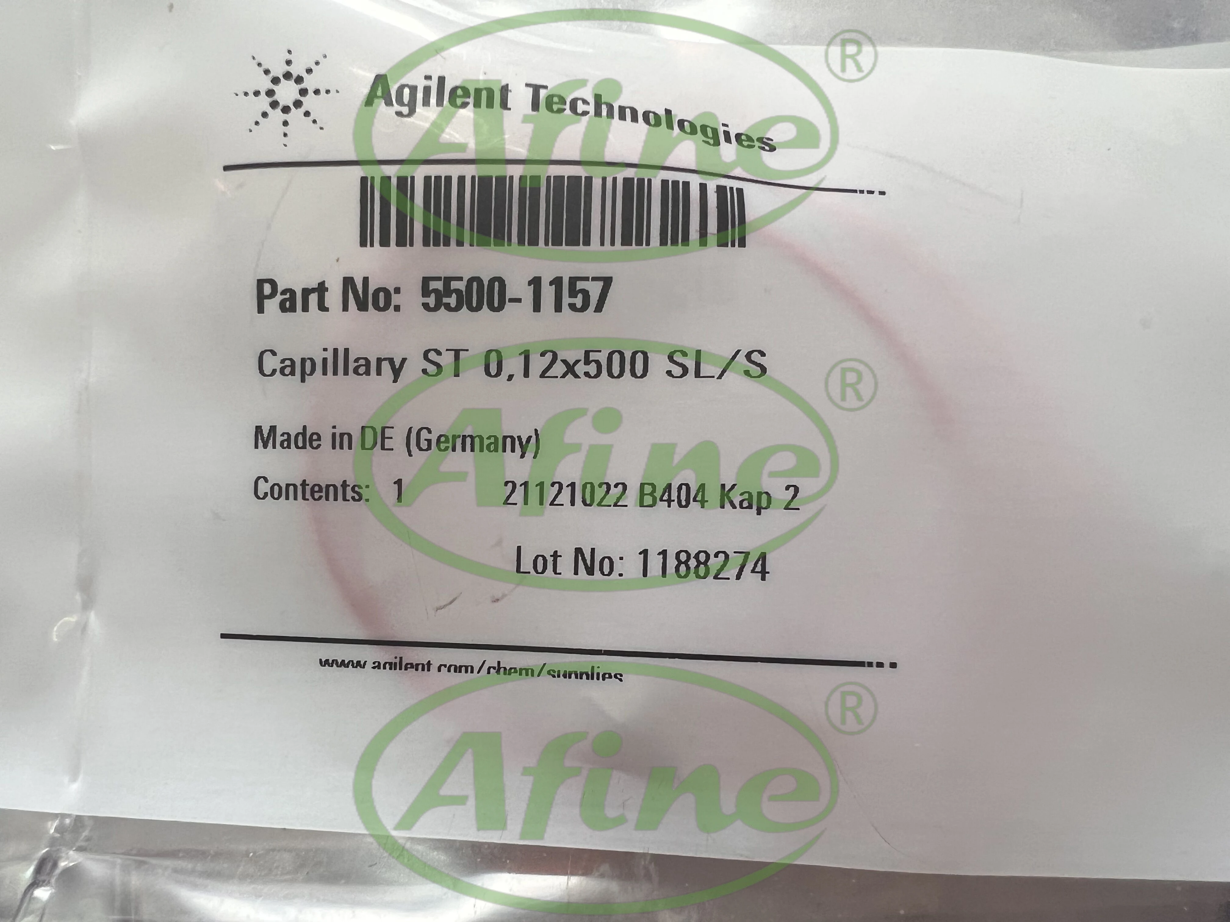 AFINE Agilent 1200 bar 1290,5500-1157 Stainless Steel Capillary Tube, 0.12 x 500 mm, S/SL, ps/ps