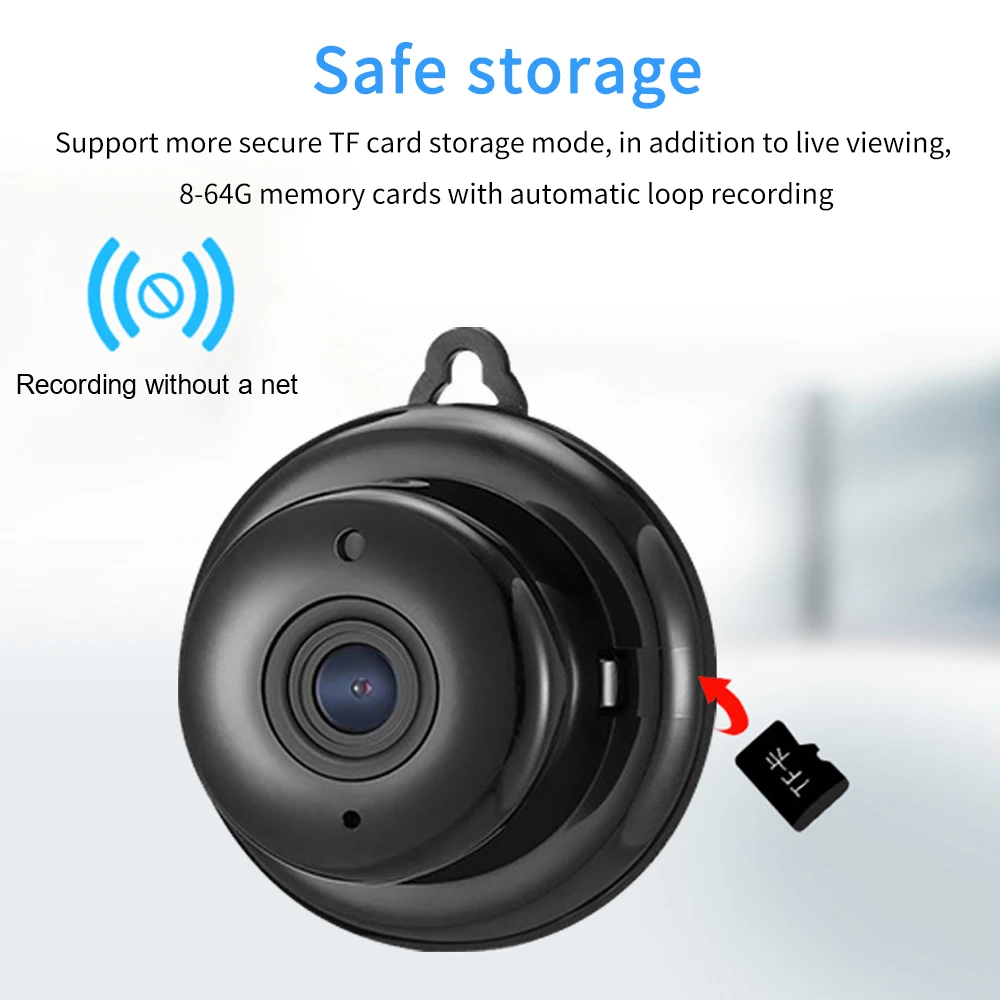 1080P HD WiFi Security Camera with IR Night Vision Motion Detection Alert AP Hotspot Remote View TF Card Storage Easy 3-Step Set