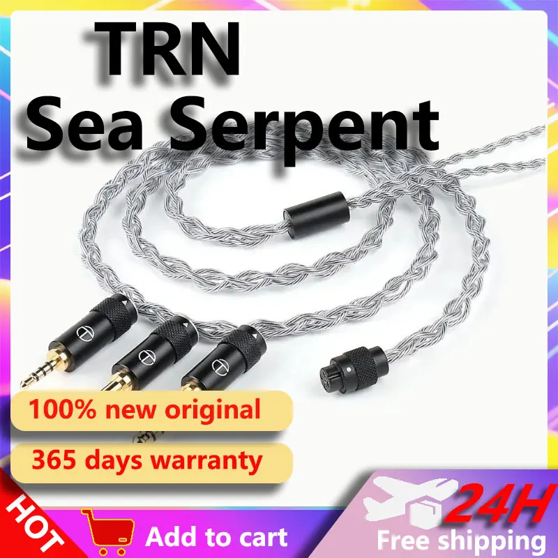 

TRN Sea Serpent HIFI Headphone Upgrade Cable 3in1 2.5+3.5+4.4mm Plug 4 Core Copper Silver Mixed TRN Official Store Upgradable