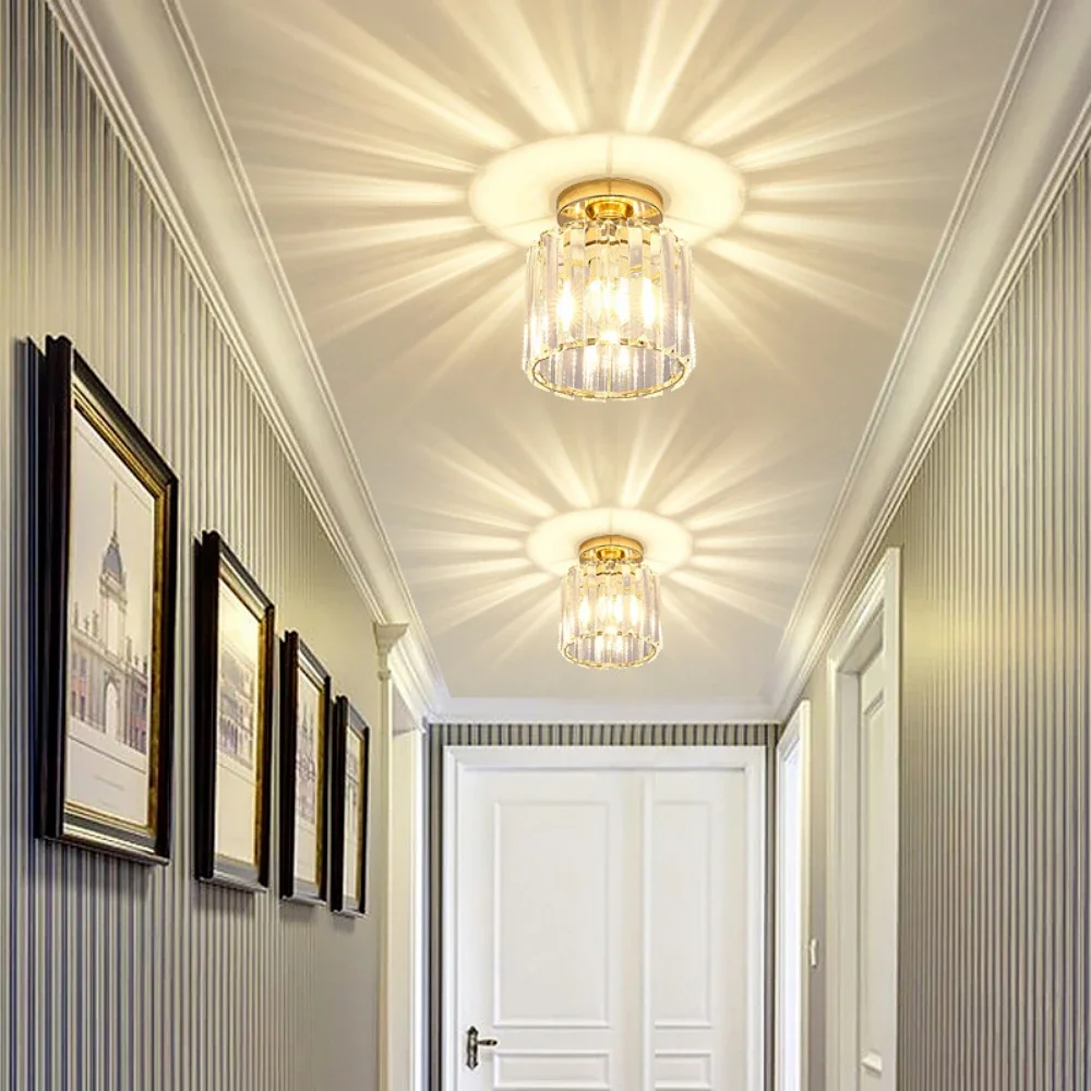 

Led Crystal Ceiling Lamp Simple Chandelier Bedroom Luxury Creative Home Hotel Decor Balcony Corridor Pendant Light