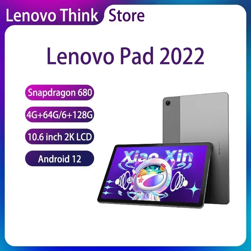 Global Firmware Original Lenovo Pad 2022 Xiaoxin Tablet Android 12 10.6-Inch 2000*1200 2K Screen Snpadragon 7700mAh Lightweight