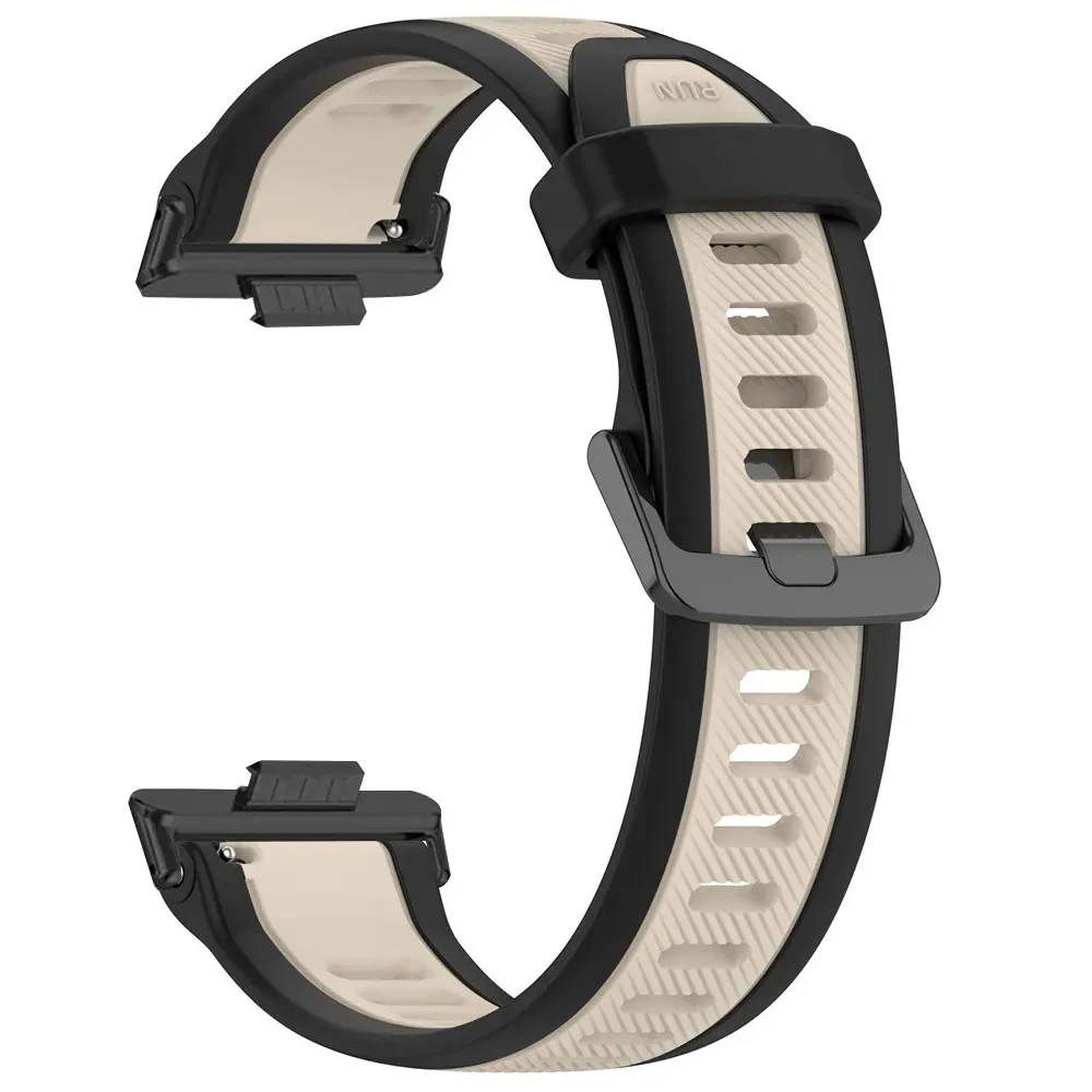 กีฬา 2 สีซิลิโคนอ่อนนุ่มสําหรับนาฬิกา Huawei Fit 3 4 Textured สบายสายรัดข้อมือสําหรับ Huawei Watch Fit 4 Pro สร้อยข้อมือ