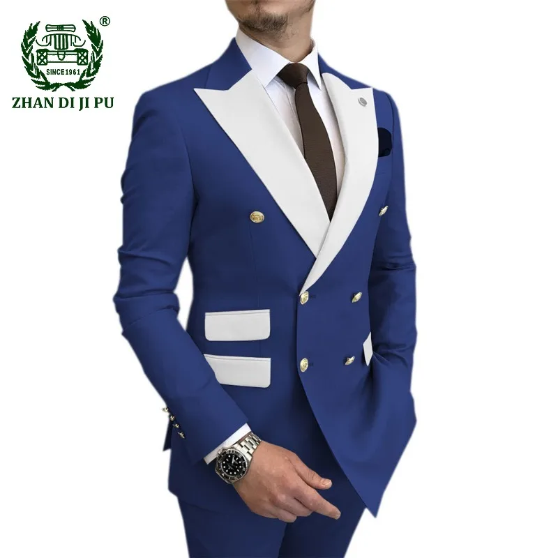 

2pcc Blazer+pants Mens Suits Buttons Suit Slim Fit Wedding Groom Blazer Wear Business Blazer Formal Tuxedos Terno Suit for Men