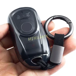 For Buick Regal Enclave Envision Encore GX Sportback Lacrosse TourX Black Transparent Car Key Fob Case Cover Keychain Ring