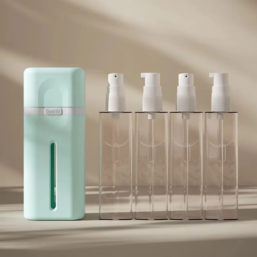 4-in-1 Reise-Nachfüllflaschen, wiederverwendbare, auslaufsichere Lotions-Squeeze-Flaschen, abnehmbar, platzsparend, geteilte Flasche für die Duschnutzung – Detail 5