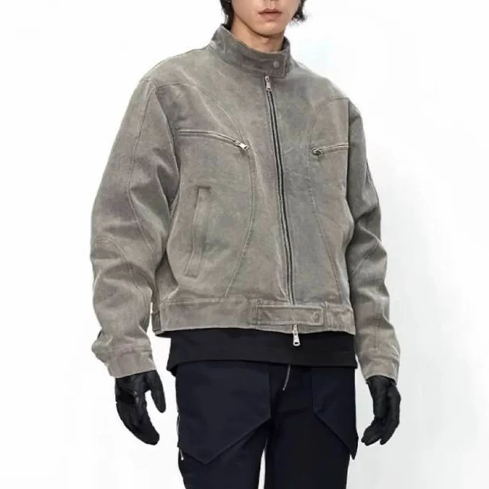 

Autumn New Men's Solid Color Long-Sleeved Jacket American Retro Fashion High Street Hip-Hop Loose Casual Niche Men's Jacket 2025