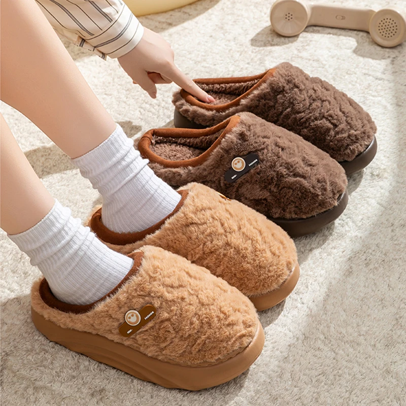 

Нечеткие домашние тапочки — теплая, мягкая, домашняя обувь унисекс с милой пуговицей