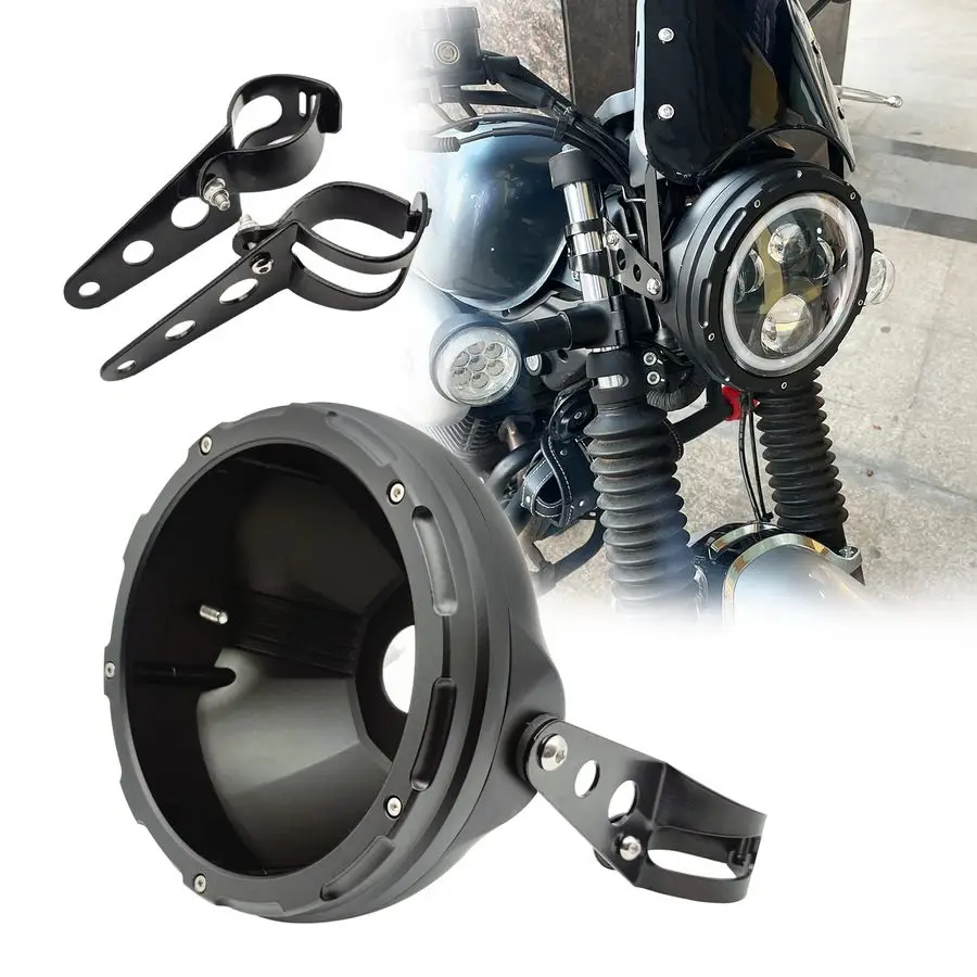 

Дюймовый светодиодный корпус фар мотоцикла, ведро с корпусом лампы, боковое крепление, тормоз для мотоциклов с вилочными трубками диаметром от 32 до 40 мм
