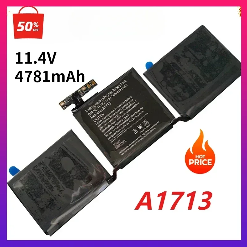 A1713 Replacement Laptop Notebook Battery for MacBook Pro A1713 A1708 (Later 2016-Mid 2017) MLL42LL EMC 2978 3164 020-00946
