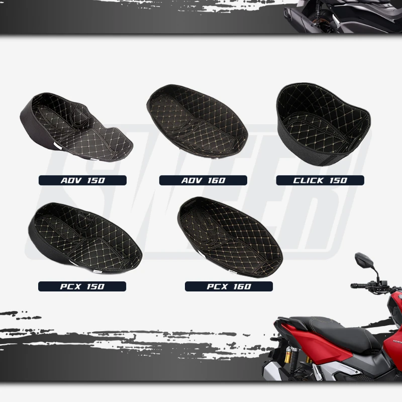 Motorcycle Seat Cushion Lining Suitable for Honda Click150/click125PU Leather Waterproof, Wear-resistant and Shock-absorbing