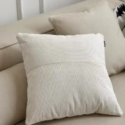 65X65CM Corduroy Pillow Case Yellow White Stripes Patchwork Pillow Covers Decorative Nordic Modern Simplicity Cushion Cover Home