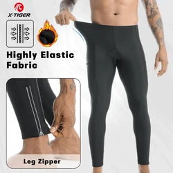 X-TIGER Cycling Trousers Men Winter Thermal Mountain Bike Cycling Pants Bicycle Tights With Leg Zips 5D Gel Pad Warm Up Hot Gift