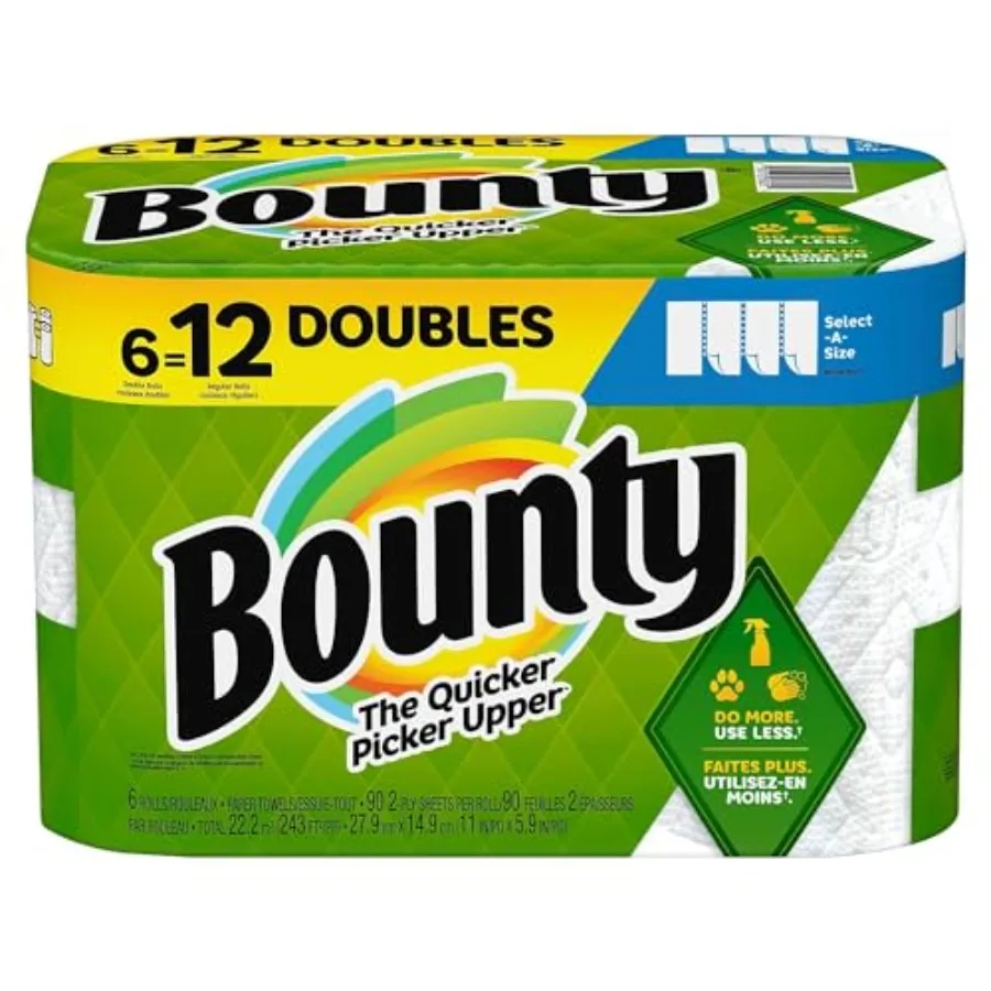 

Бумажные полотенца Bounty 1939879 Select-A-Size, 2-слойные, 110 листов/рулон, 74801/95054