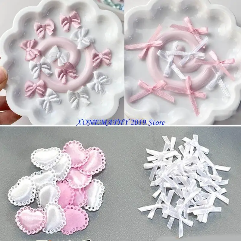 F42F Bowknot Appliques for Kids' Hair & Crafts