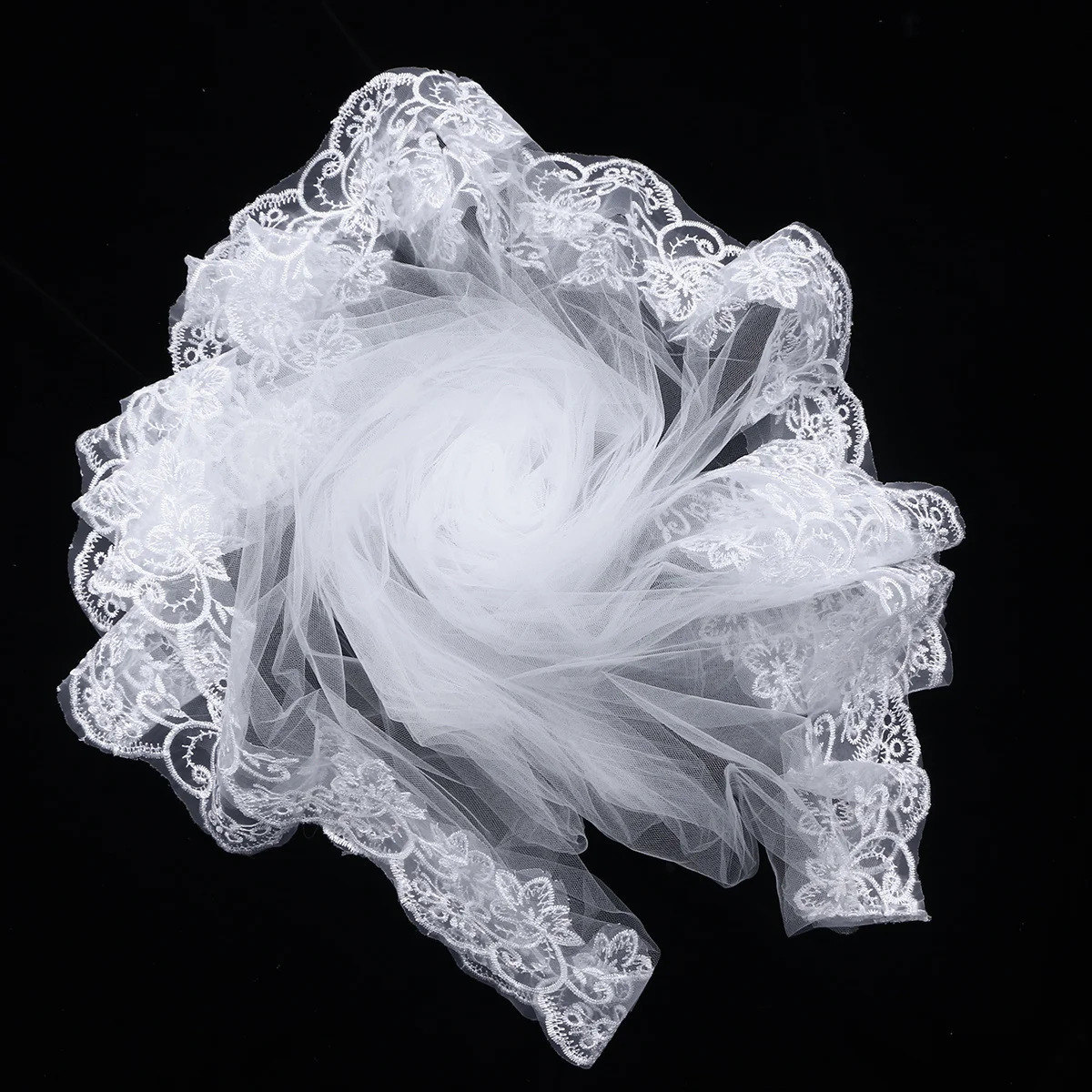 

Bridal Wedding Veil Long Tulle Lace Elegant Chiffon Headpiece For Bride Hen Party Bridal Shower Pure White